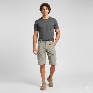 Salomon Mens Cargo Shorts Beige ACTI LITE‎ Outdoor Hiking Sz 36